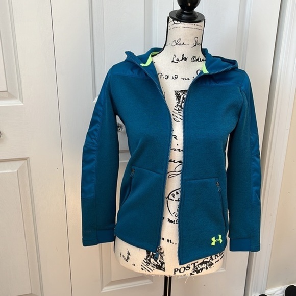 Under Armour Cold Gear fleece lined hooded jacket Youth Medium - Picture 4 of 13